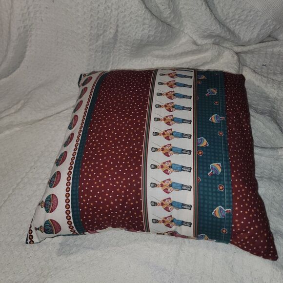 Homemade Christmas Throw Pillow Up cycle Home Decor Toy Soldiers Teddy Bears Etc - Picture 8 of 9